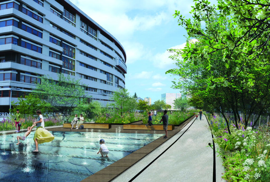 Visual van Hofbogenpark waterberging in Rotterdam Noord